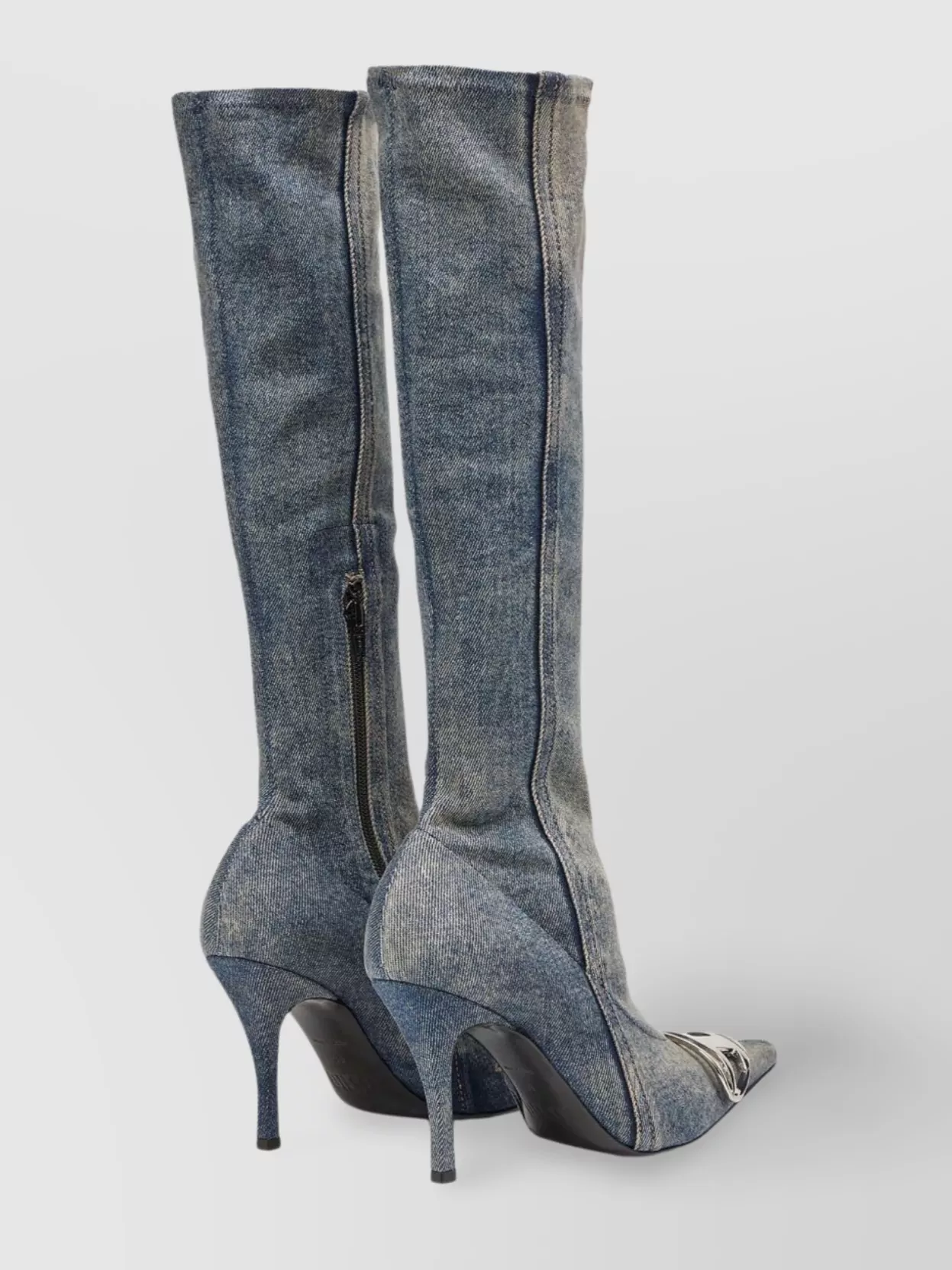 Diesel Sculpted Heel Knee-high Metallic Pointed Stiletto