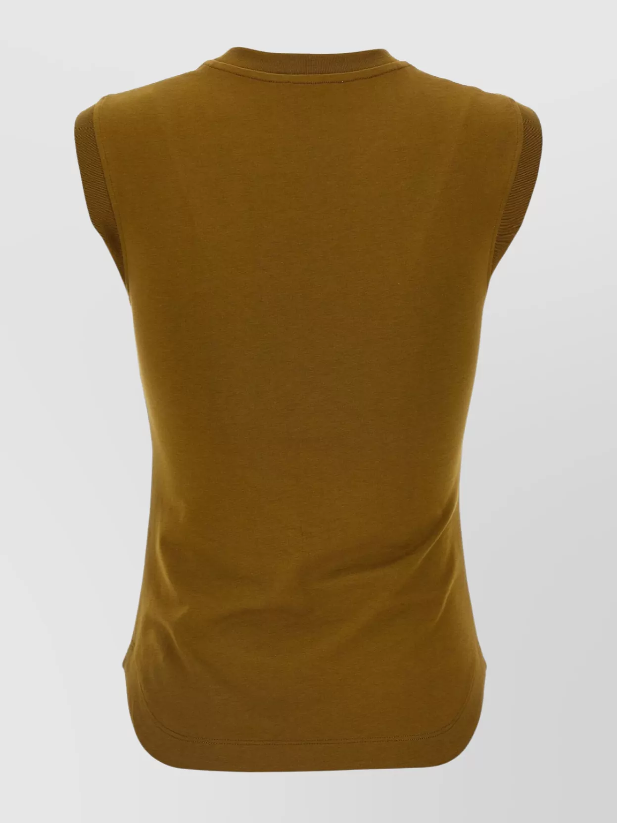Attico Crew Neck Ribbed Sleeveless Top In Green