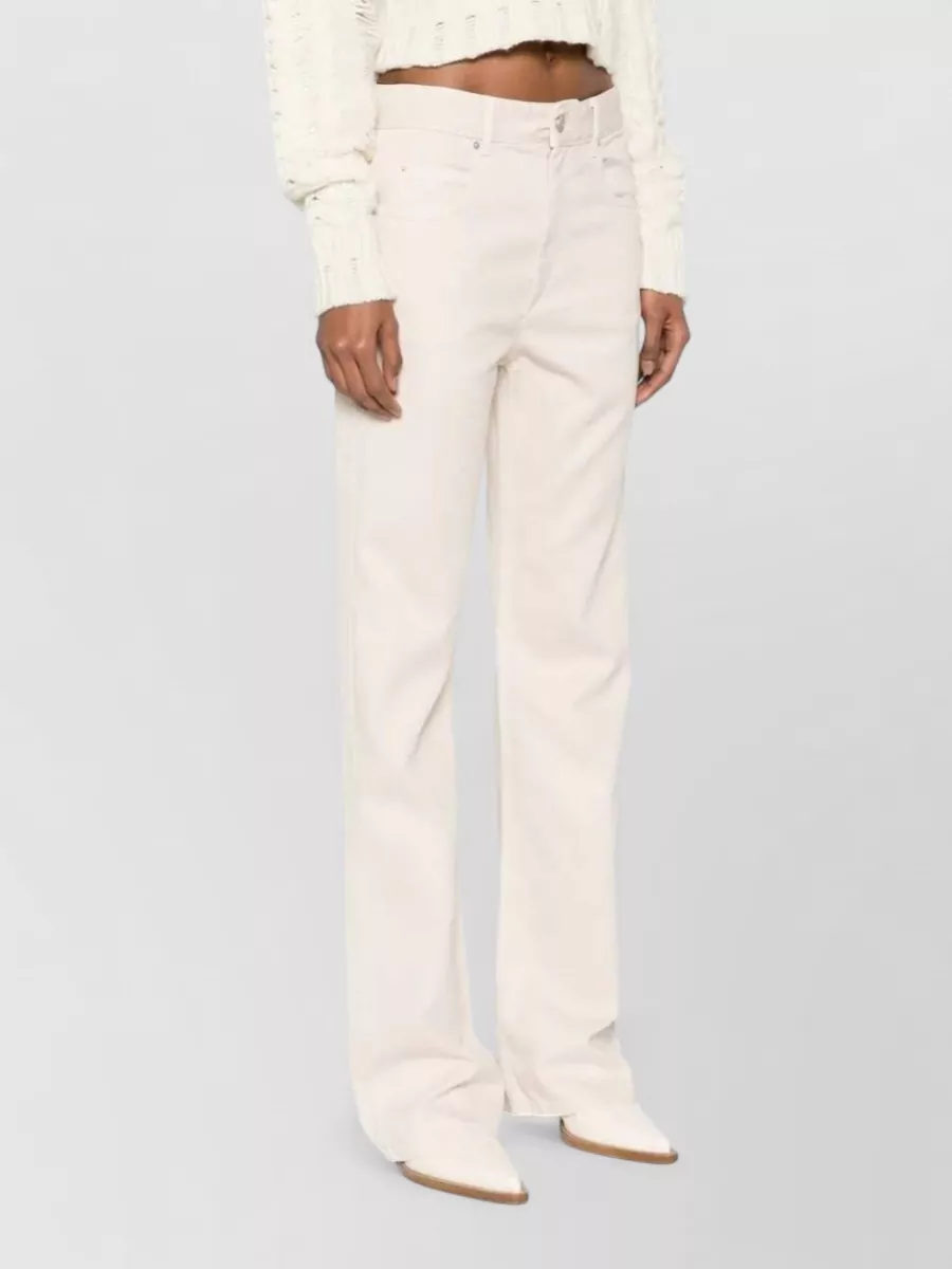 Isabel Marant High Waist Bootcut Denim Trousers Belt Loops