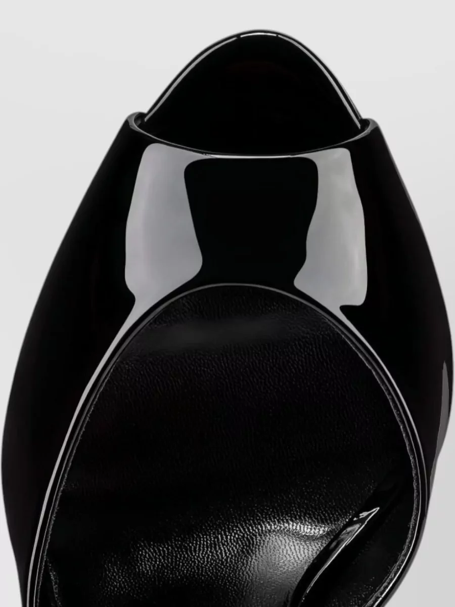 Christian Louboutin Patent Leather Peep-Toe Mules