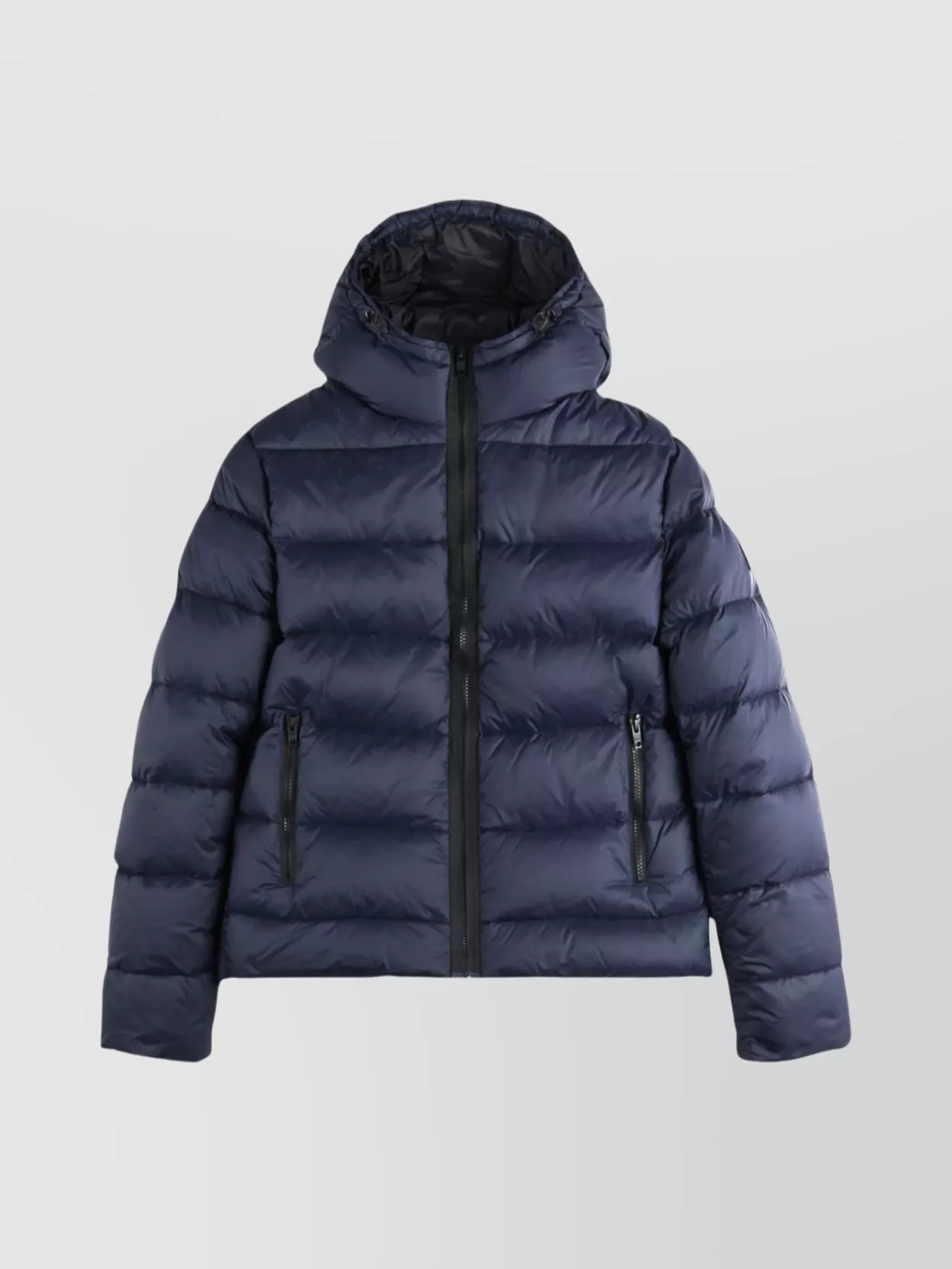 Fay Quilted Coat Featuring Hood And Pockets In Blue