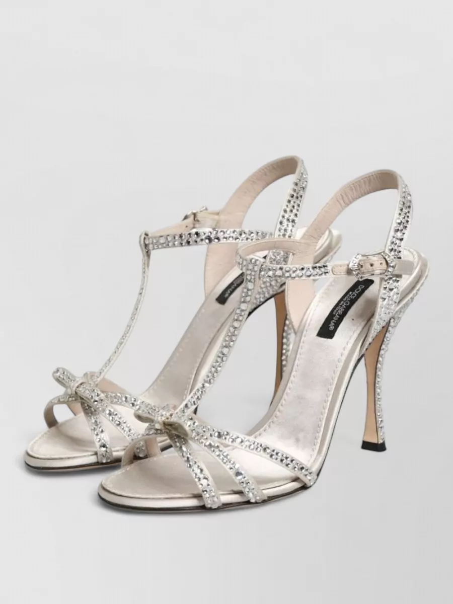 Dolce&Gabbana Silk Crystal-Embellished Ankle-Strap Pumps