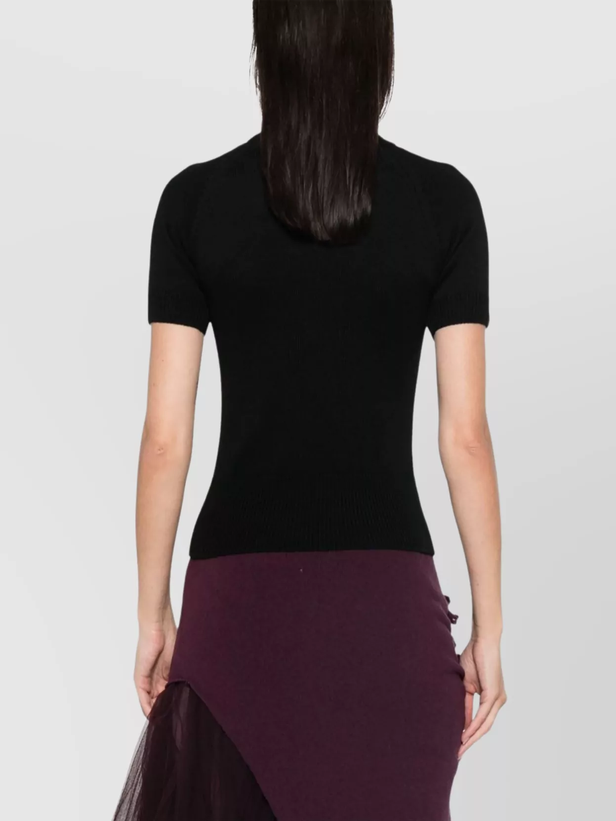 Vivienne Westwood High Neck Ribbed Top With Short Sleeves