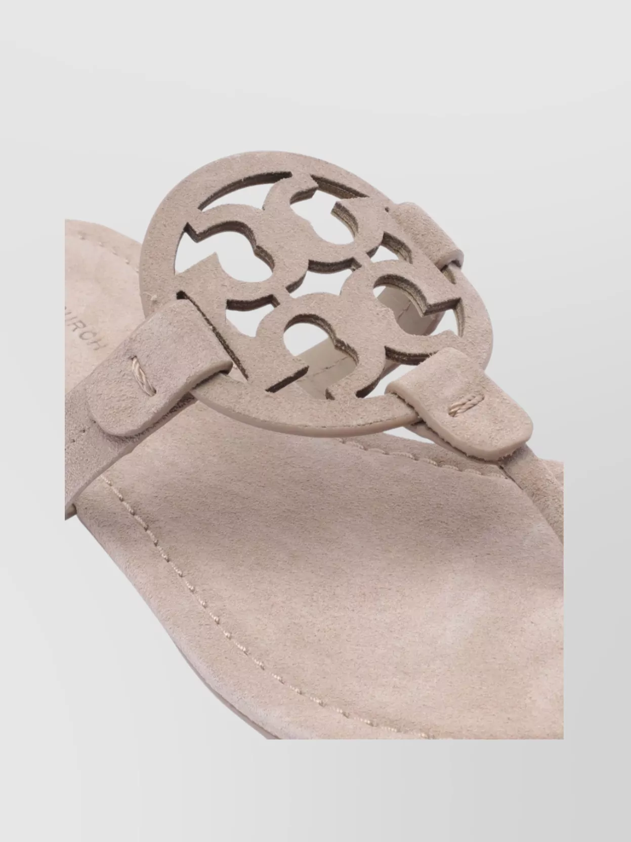 Tory Burch Miller Logo Plaque Suede Sandals