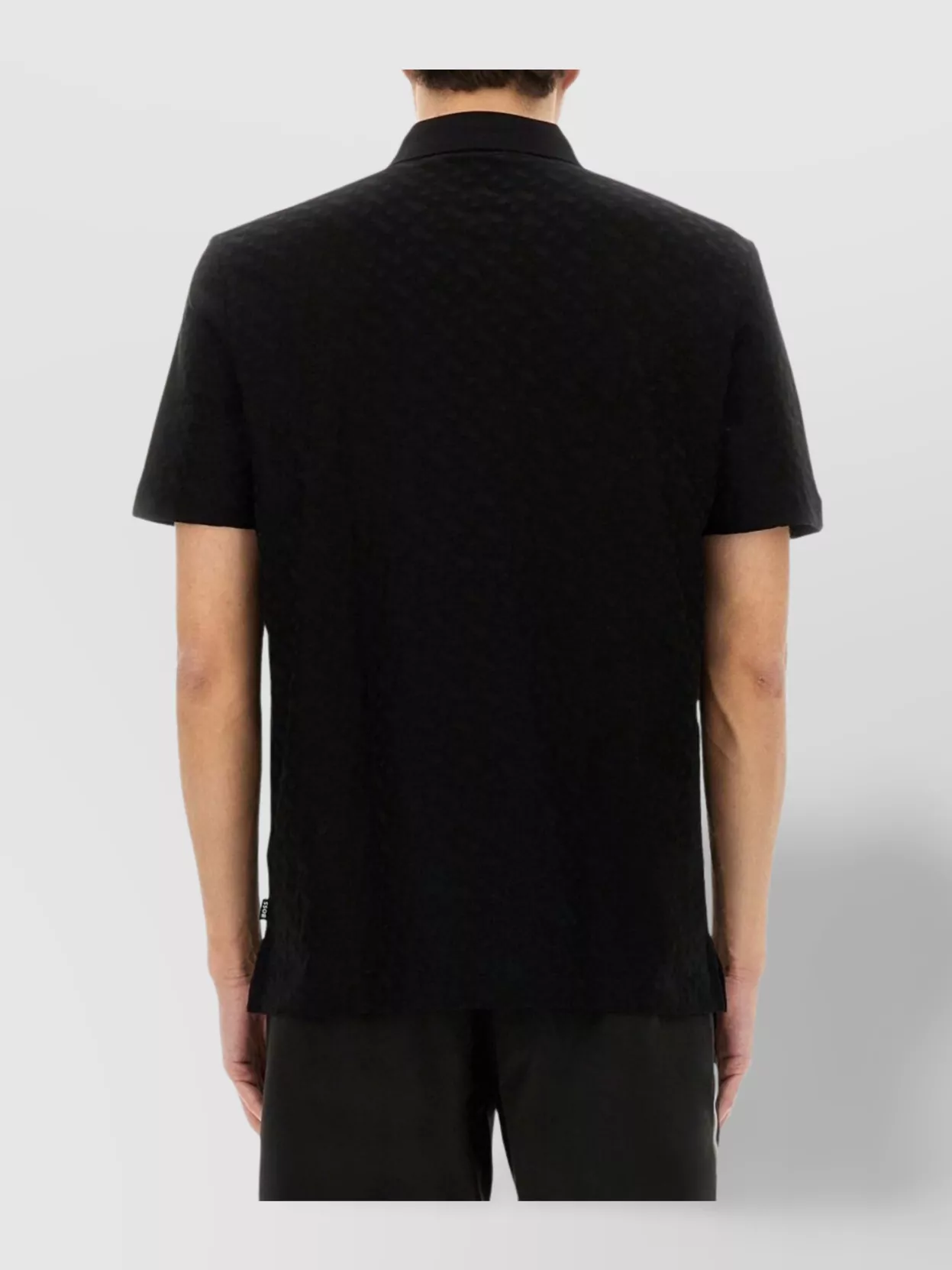 Boss Textured Cotton Polo Short Sleeves
