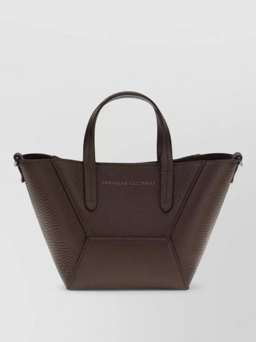 Brunello Cucinelli globe calf leather shoulder bag