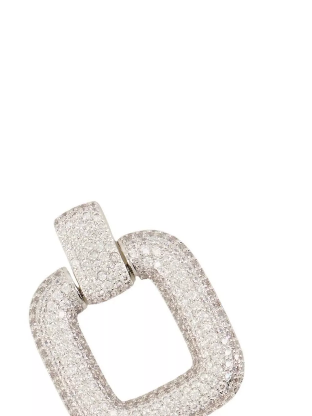 Self-portrait Square Earrings With Crystals In White