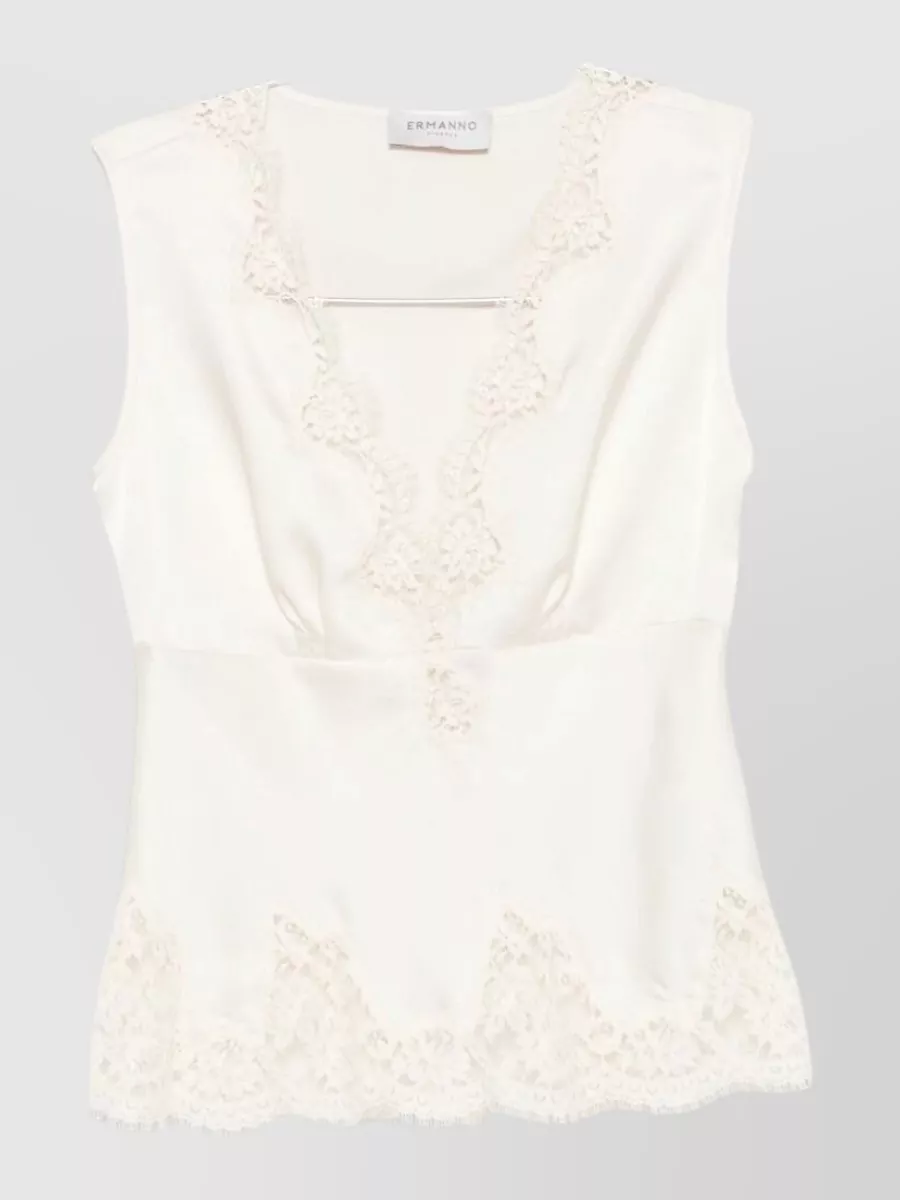 Ermanno Firenze Cotton v-neck sleeveless nightdress