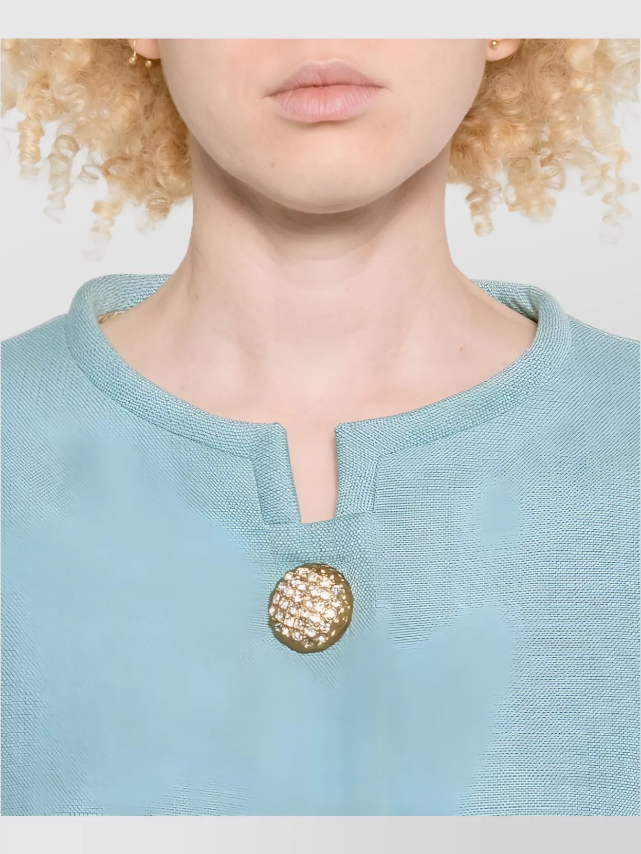 Valentino Cropped Collarless Jacket Decorative Buttons