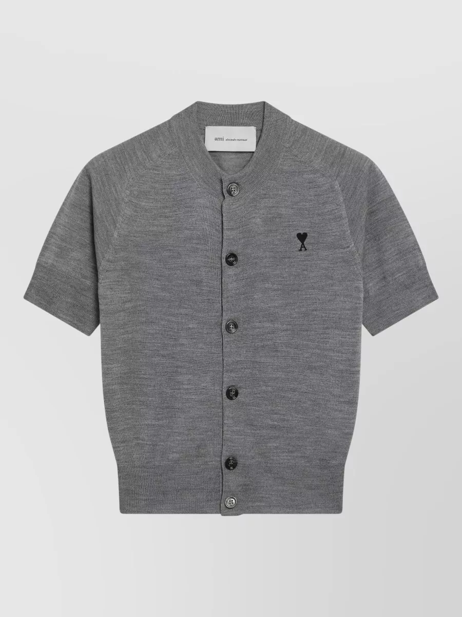 Ami Paris Merino Wool Cardigan