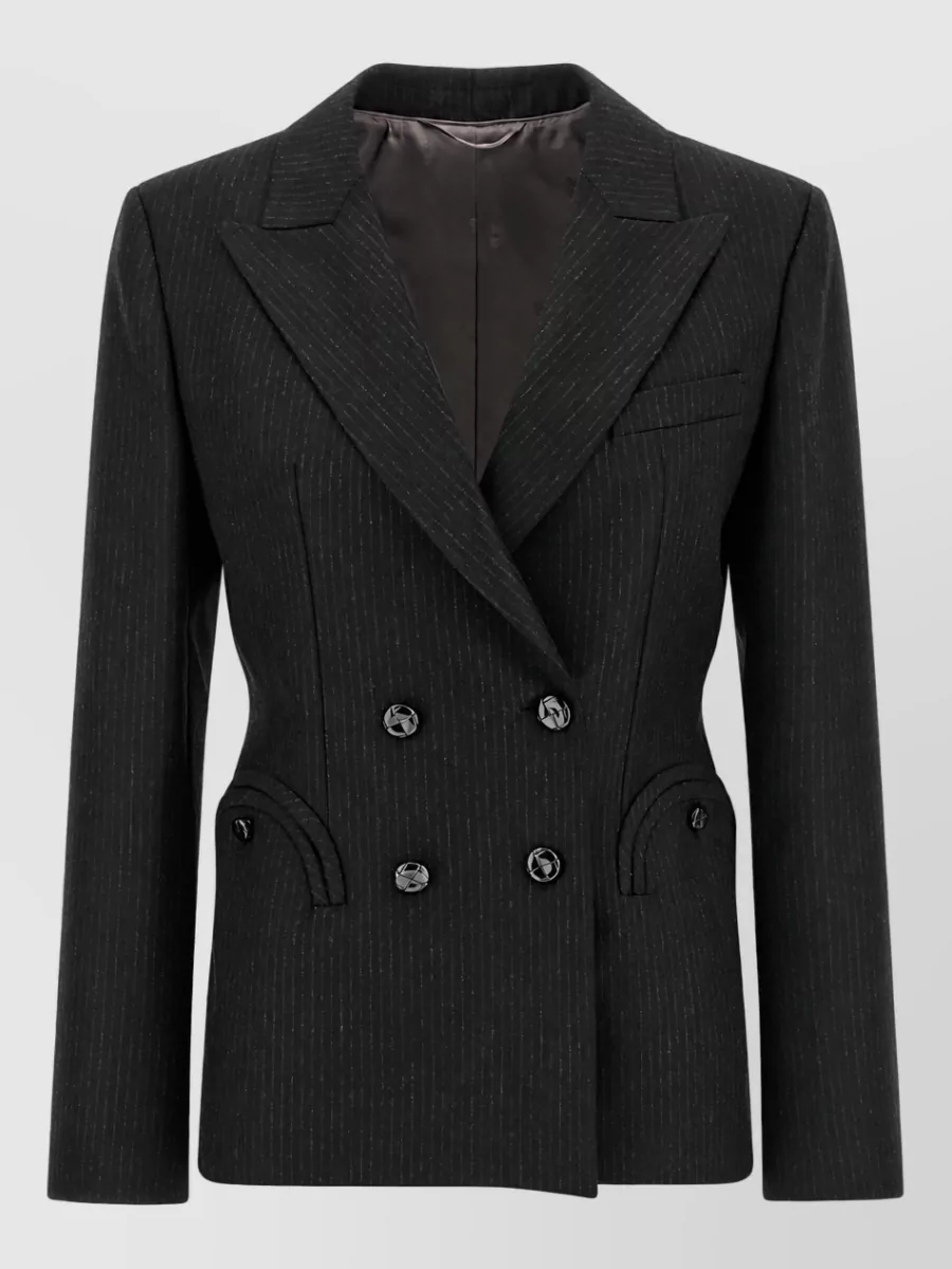 Blazé Milano virgin wool pinstripe double-breasted blazer