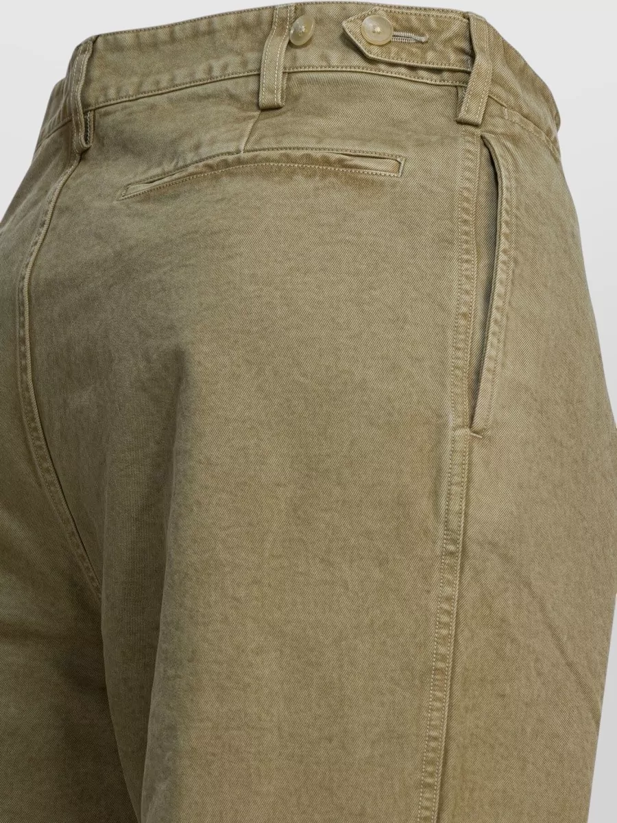 Auralee Chino Trousers Pleated Front Belt Loops Pockets