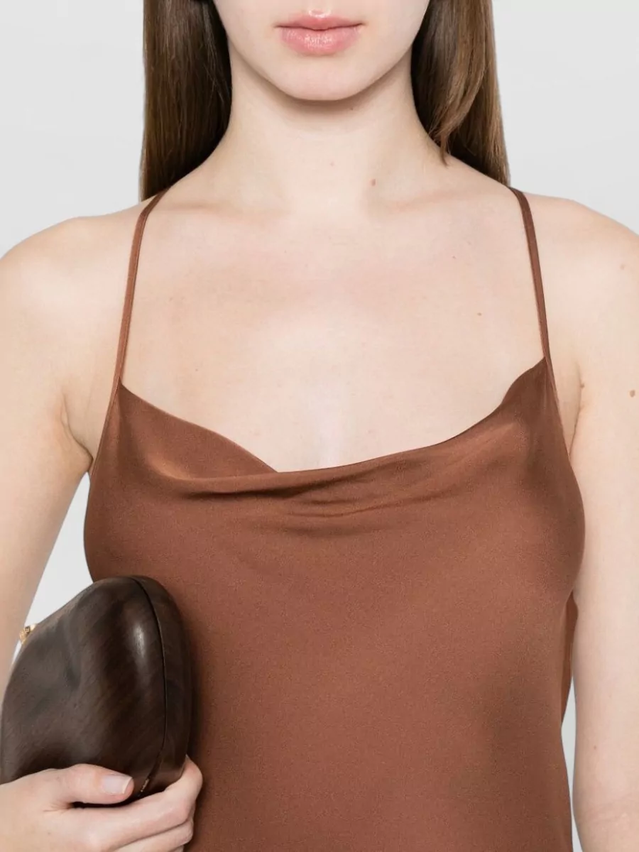 Silk95Five Silk Cowl-Neck Sleeveless Maxi Dress