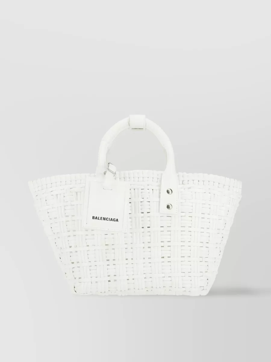 Shop Balenciaga Bistro Basket Xs Carryall In White