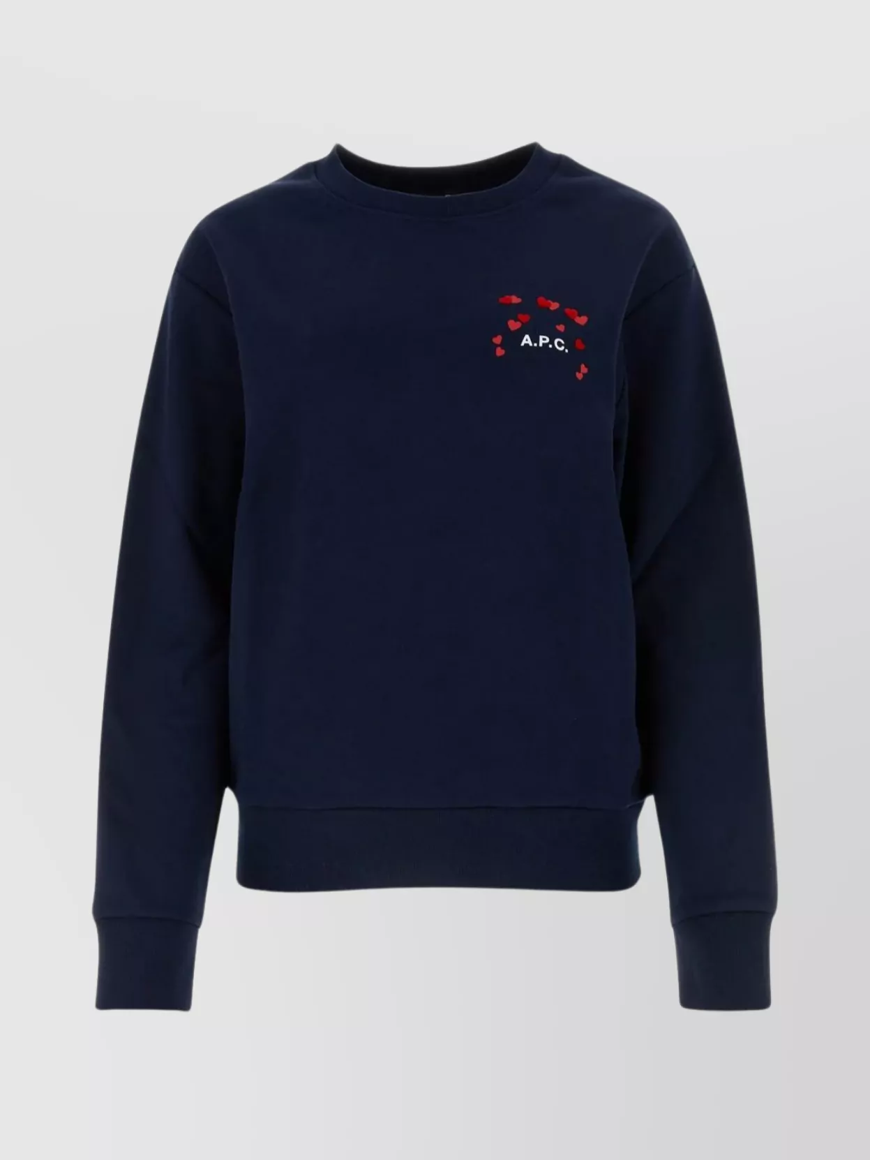 Apc Logo-print Cotton Sweatshirt In Iak Dark Navy