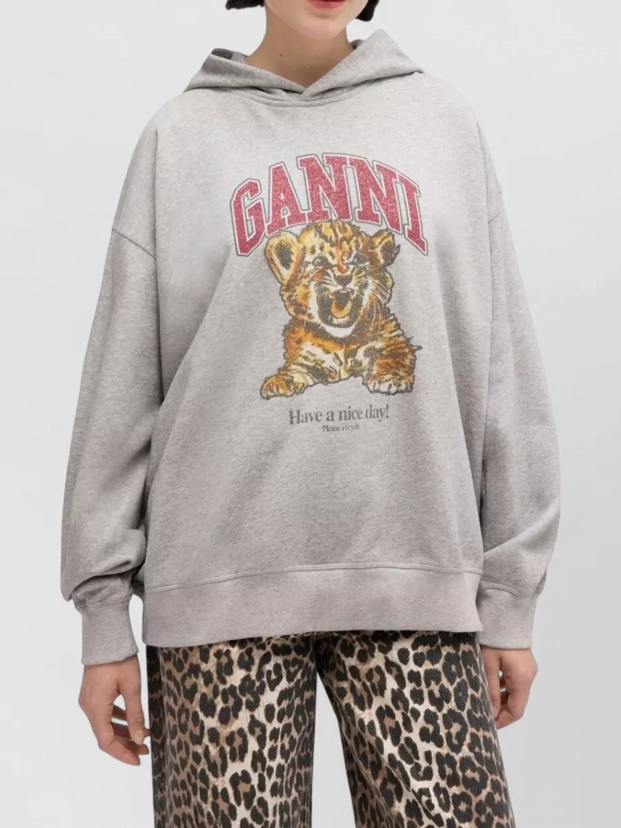 Ganni Graphic-Print Hoodie
