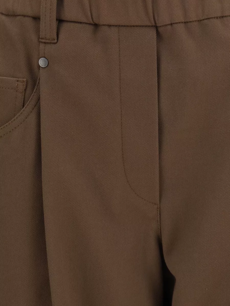 Brunello Cucinelli High-Rise Straight-Leg Cotton Tailored Trousers
