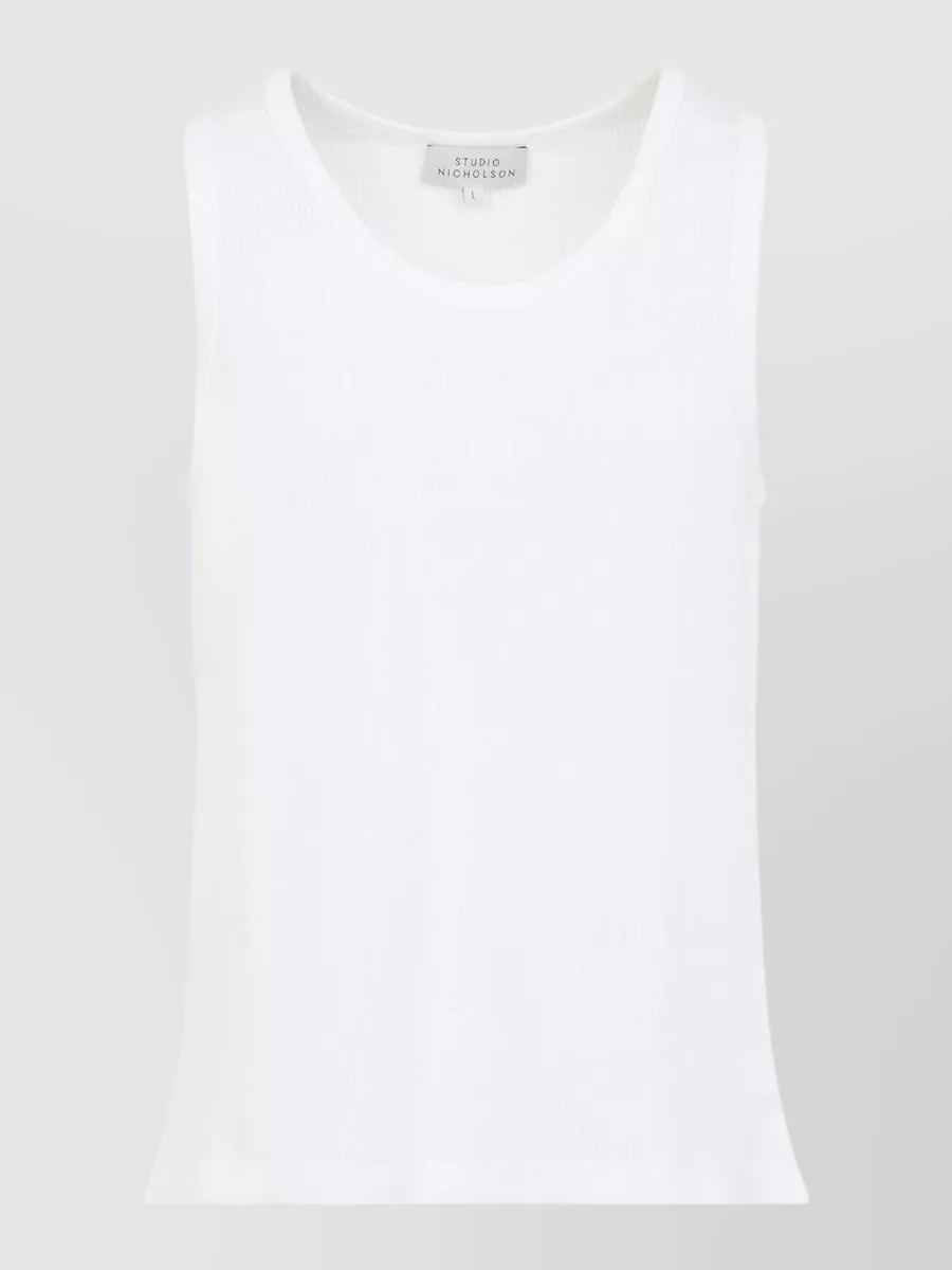 Studio Nicholson Razim Vest Ribbed Texture Round Neckline
