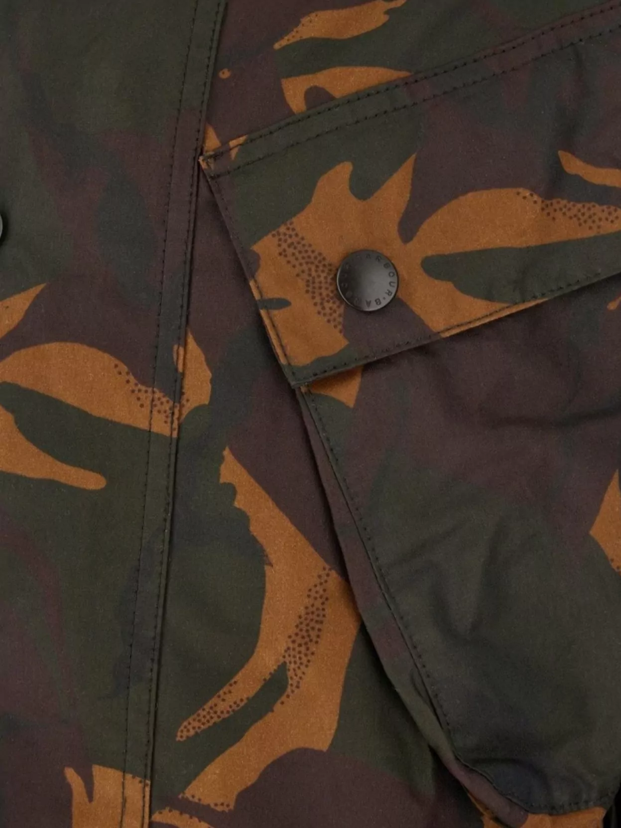 Barbour Camouflage Cotton Jacket Hooded In Black