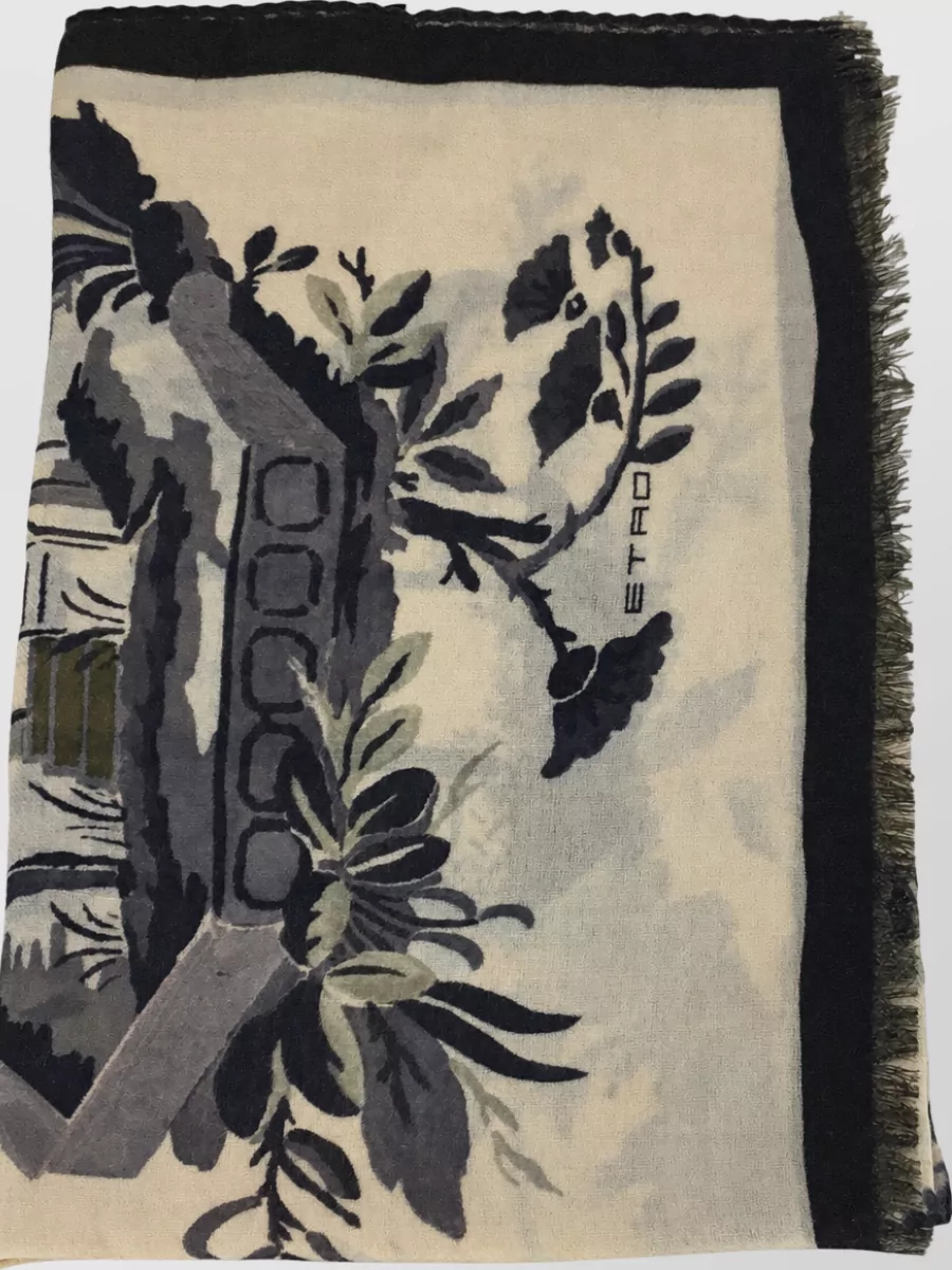 Etro cashmere floral-print scarf