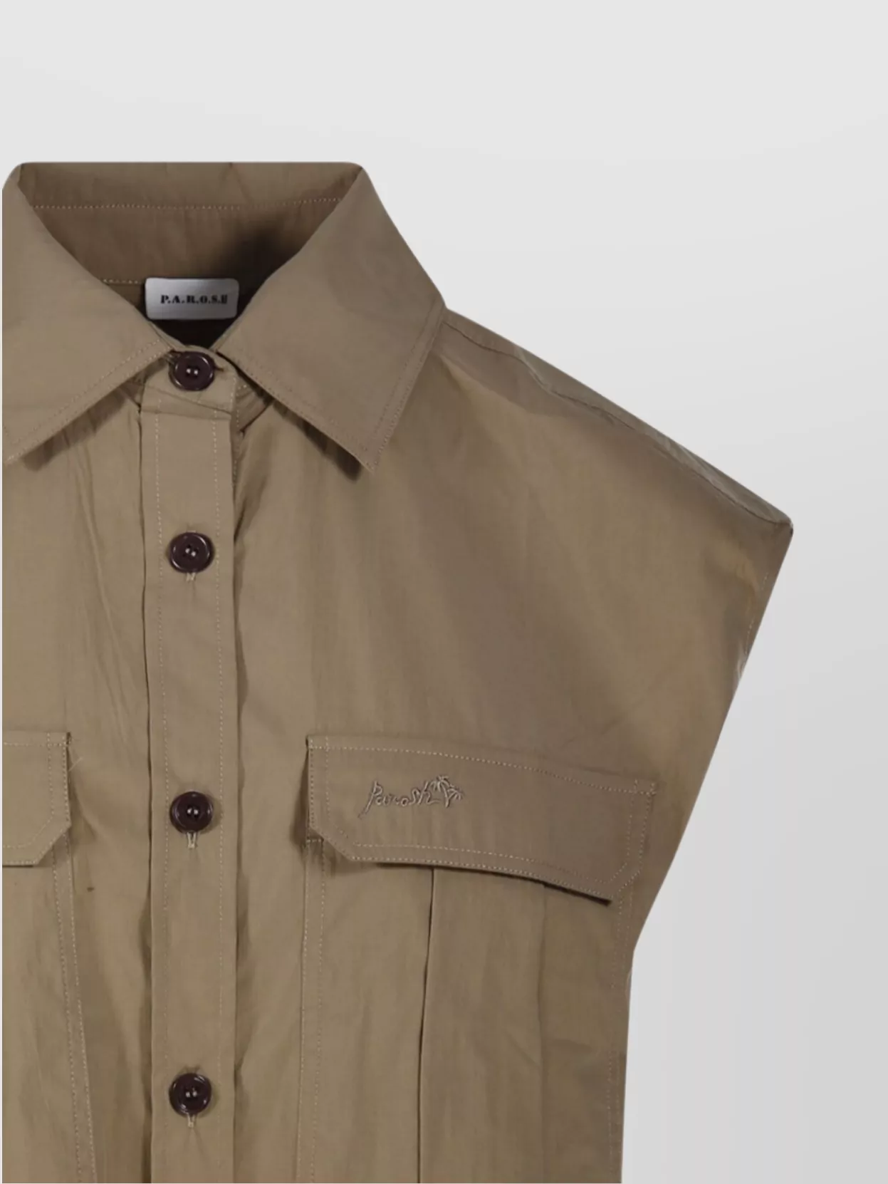P.a.r.o.s.h Parosh Relaxed-fit Sleeveless Shirt With Front Pockets
