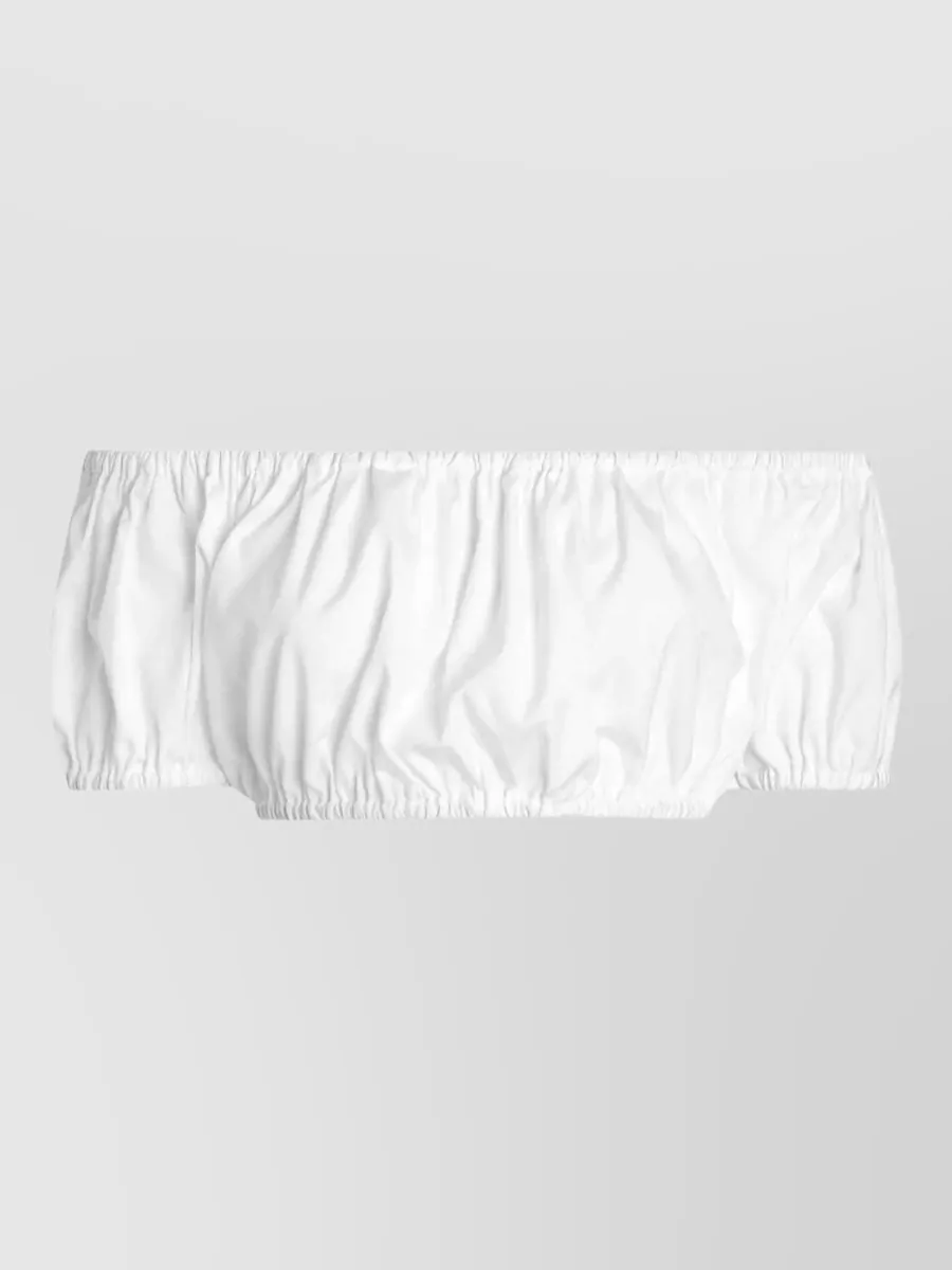 Dolce&Gabbana cotton ruched off-the-shoulder cropped top