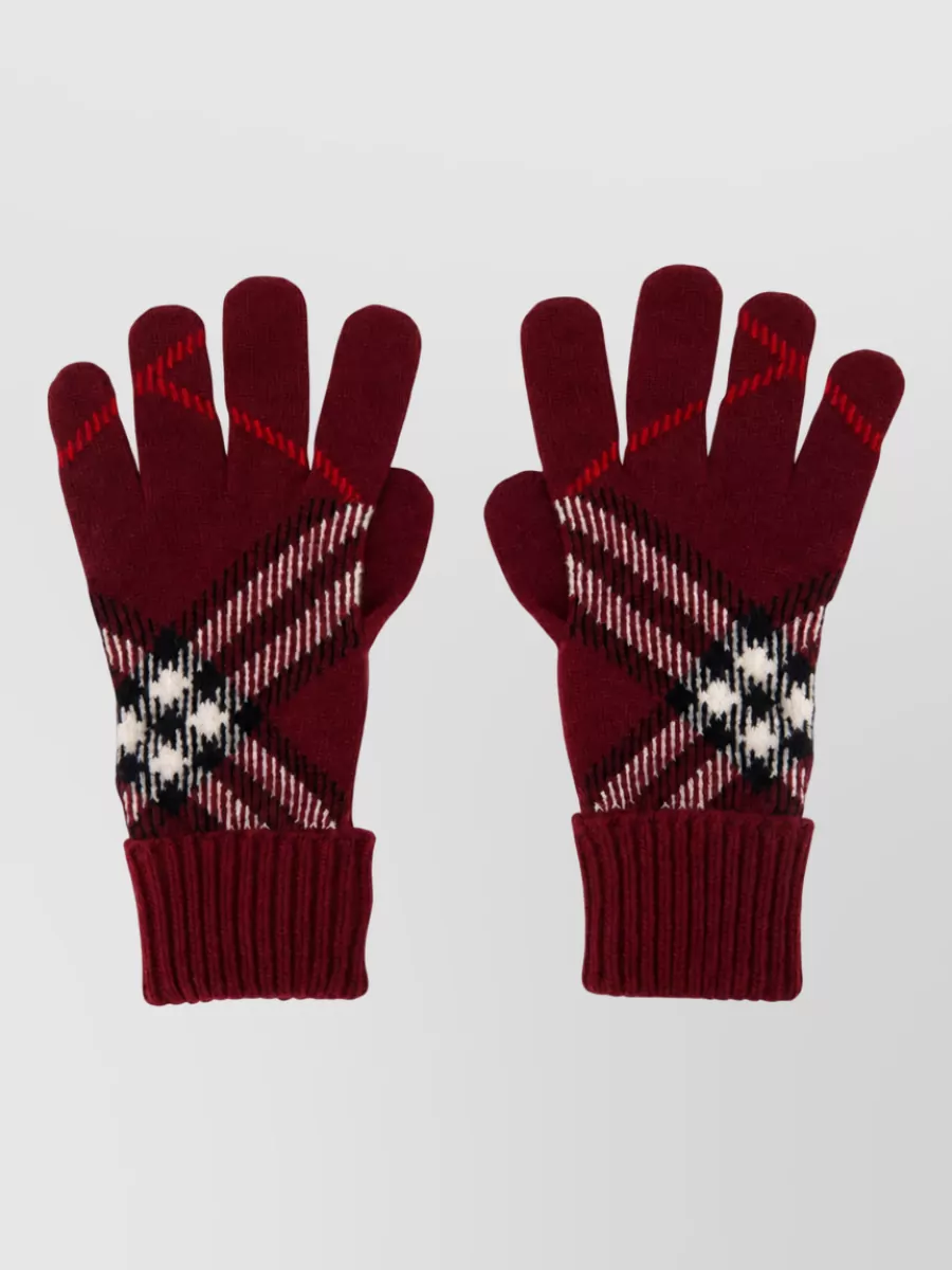 Burberry checked cashmere gloves