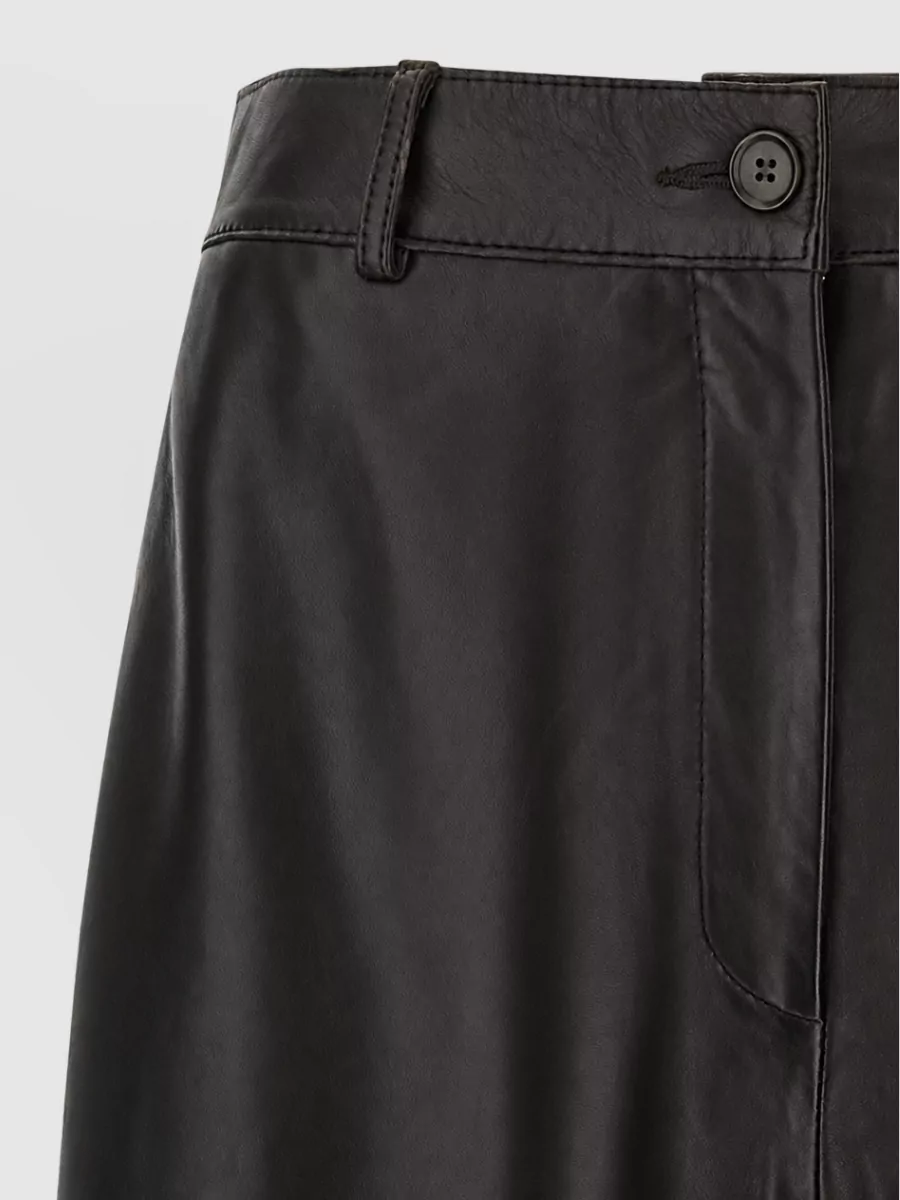 P.a.r.o.s.h. Lamb Leather High-Rise Wide-Leg Trousers