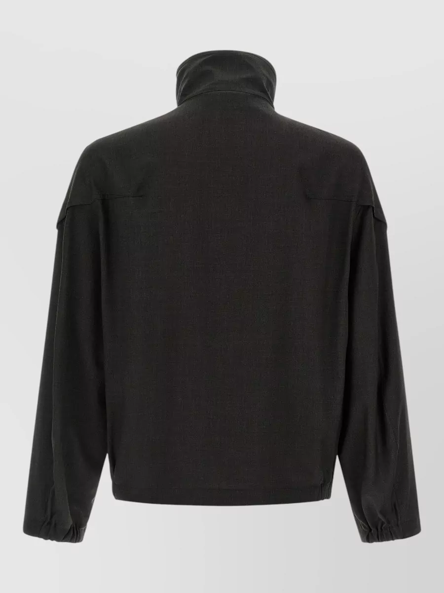 Kiko Kostadinov Virgin Wool Asymmetric Crater Neck Lightweight Jacket