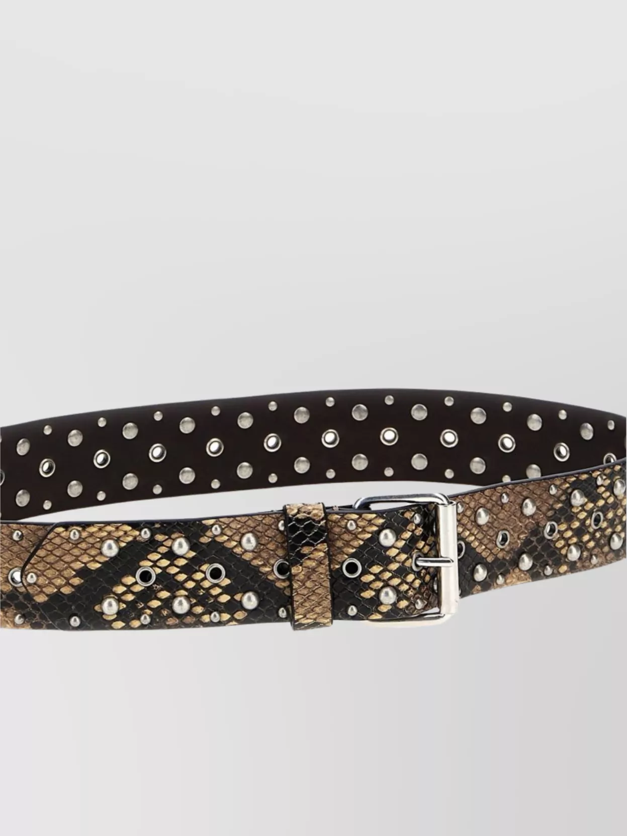 Shop Dries Van Noten Adjustable Snake Print Studded Belt