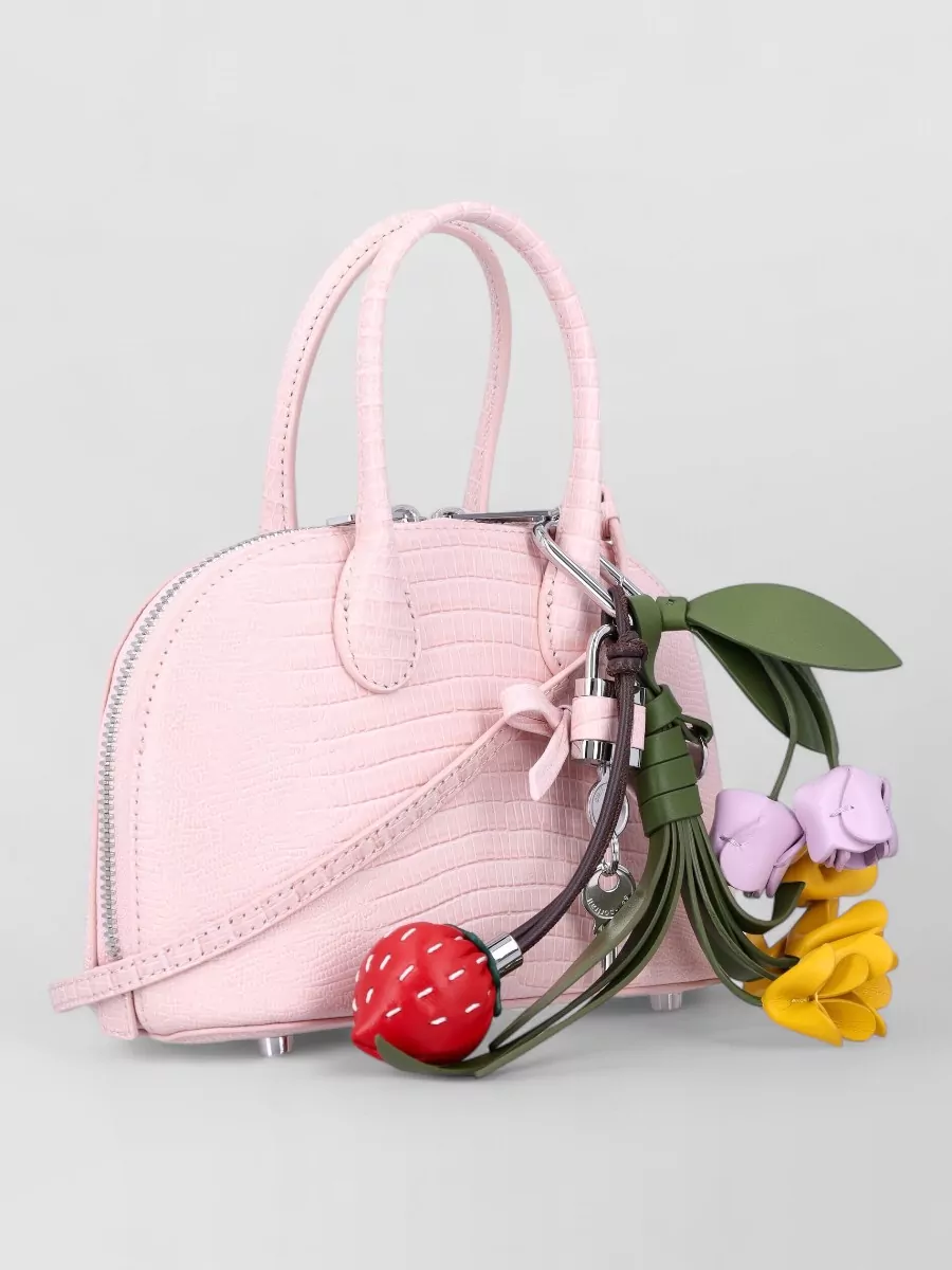 Self-Portrait Mini Embossed Leather Bowling Bag