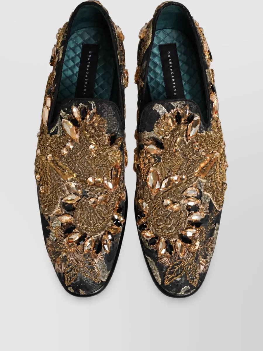 Dolce&Gabbana Leather Embellished Monk Shoes