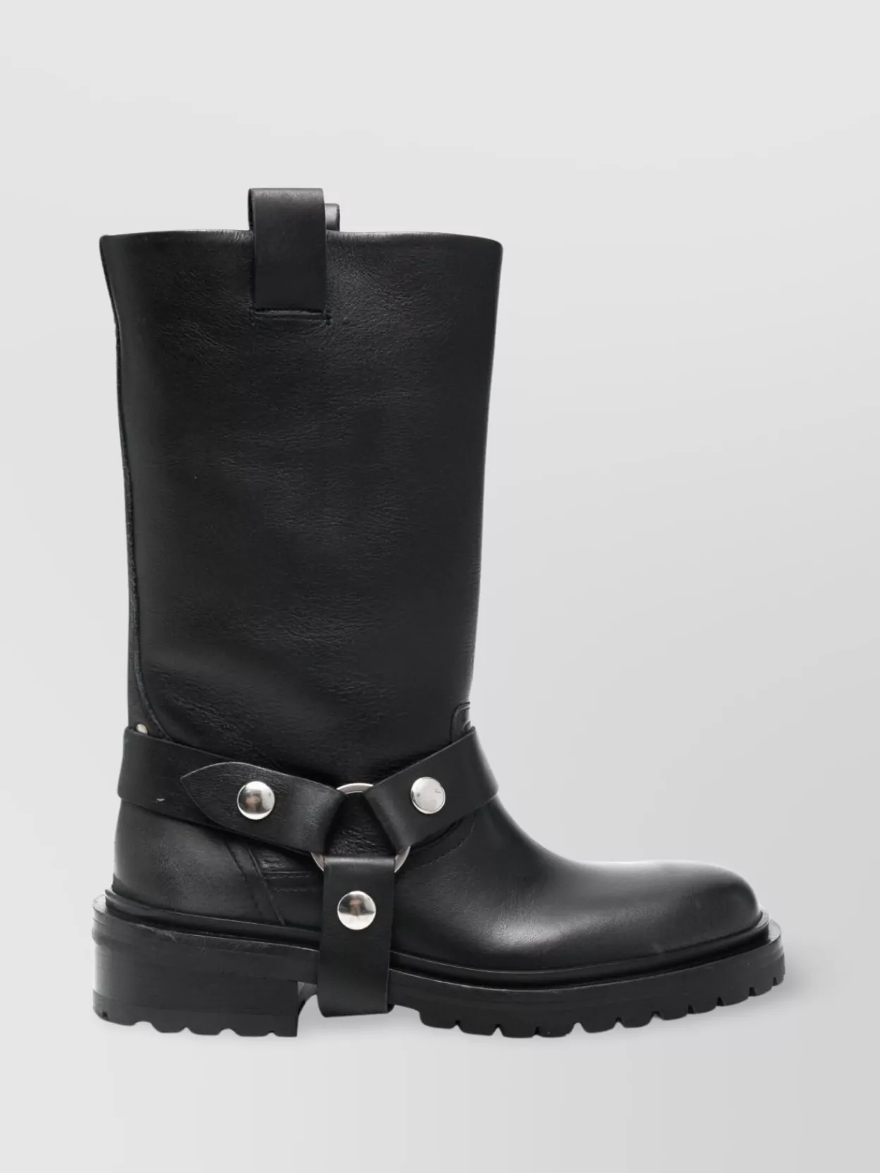 Golden Goose Chunky Heel Leather Boots With Ring Detailing