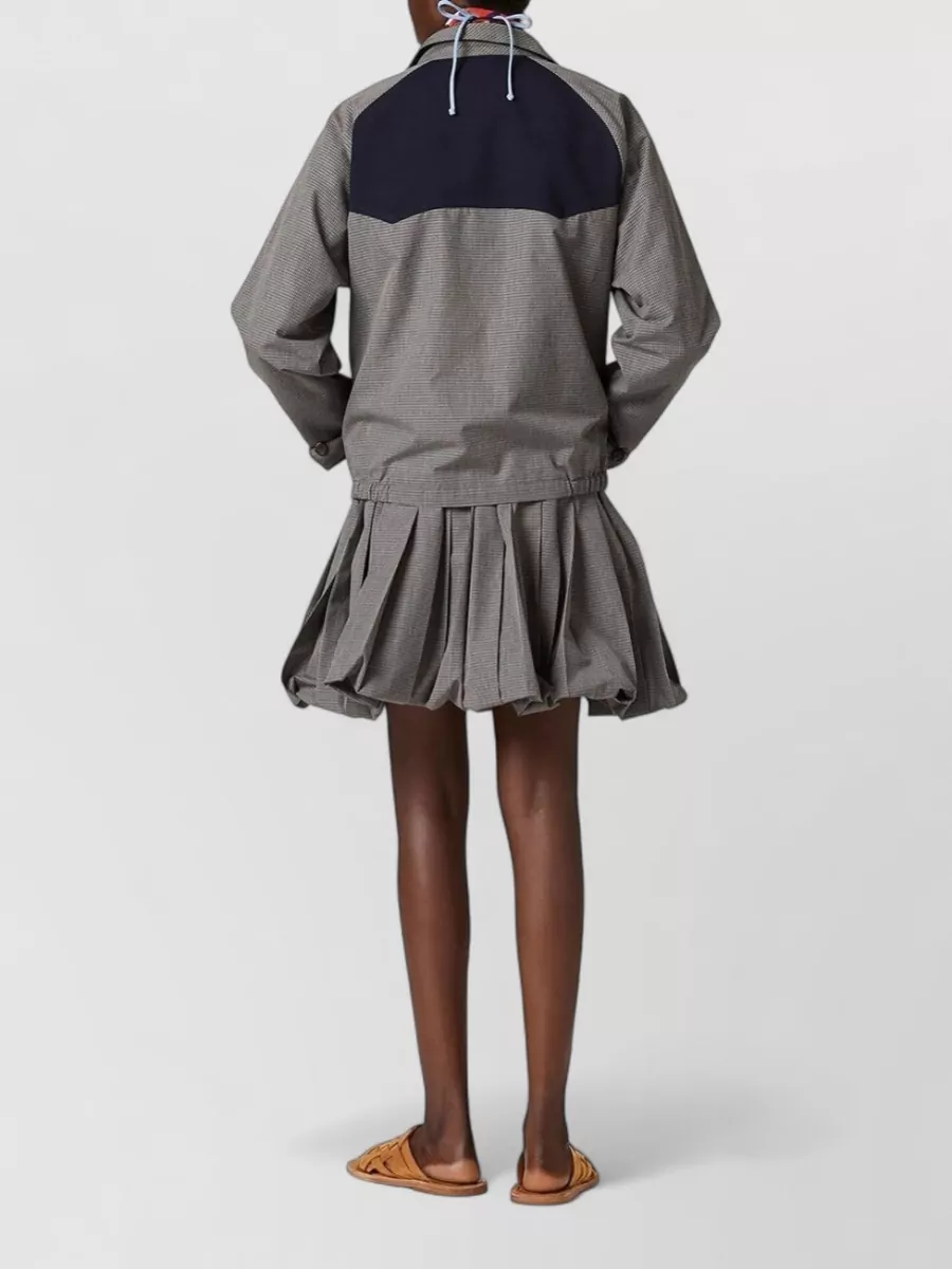 Miu Miu Gingham Check Cotton Blouson Jacket