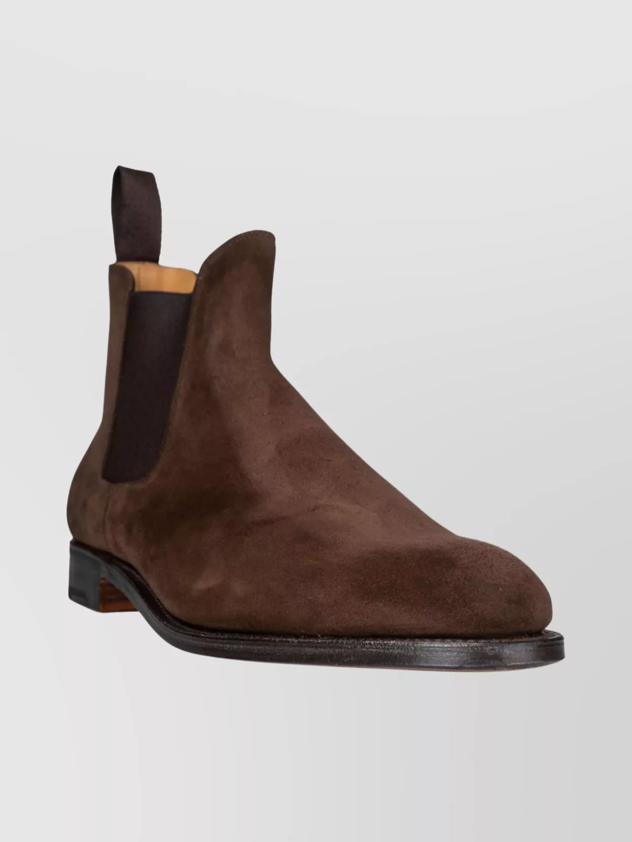John Lobb Suede Boots With Elastic Side Panels In Brown
