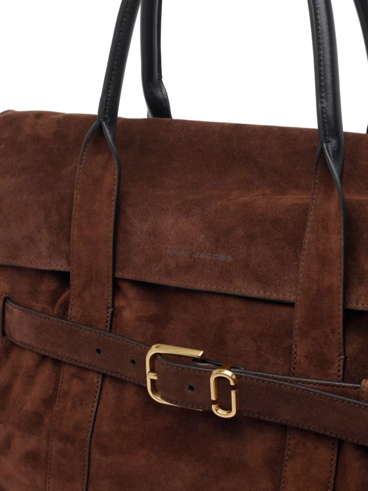 Marc Jacobs Buckle Double Handle Structured Suede Top