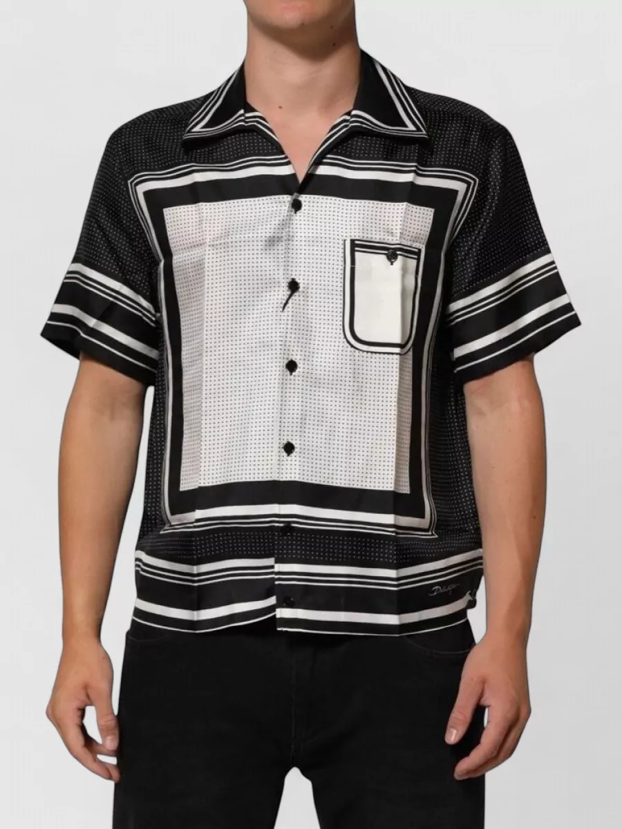 Dolce&Gabbana silk printed polo shirt