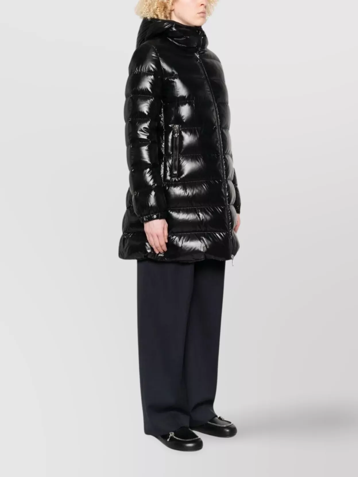 Moncler Hooded Mid-Length Down Jacket