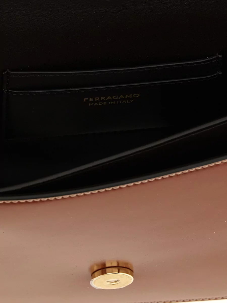 Ferragamo Gancini Leather Shoulder Bag
