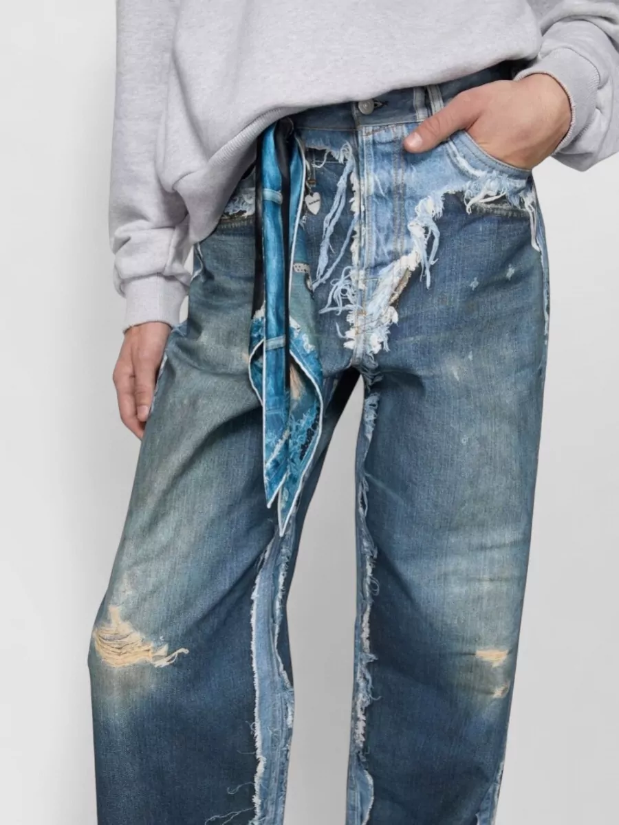 Acne Studios Straight Trousers Belt Loops Five Pocket Frayed