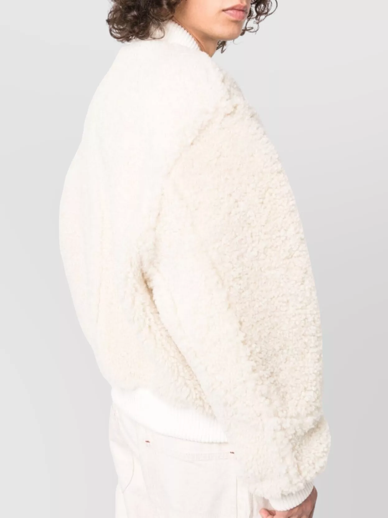 Jacquemus Shearling Texture Jacket Ribbed Cuffs