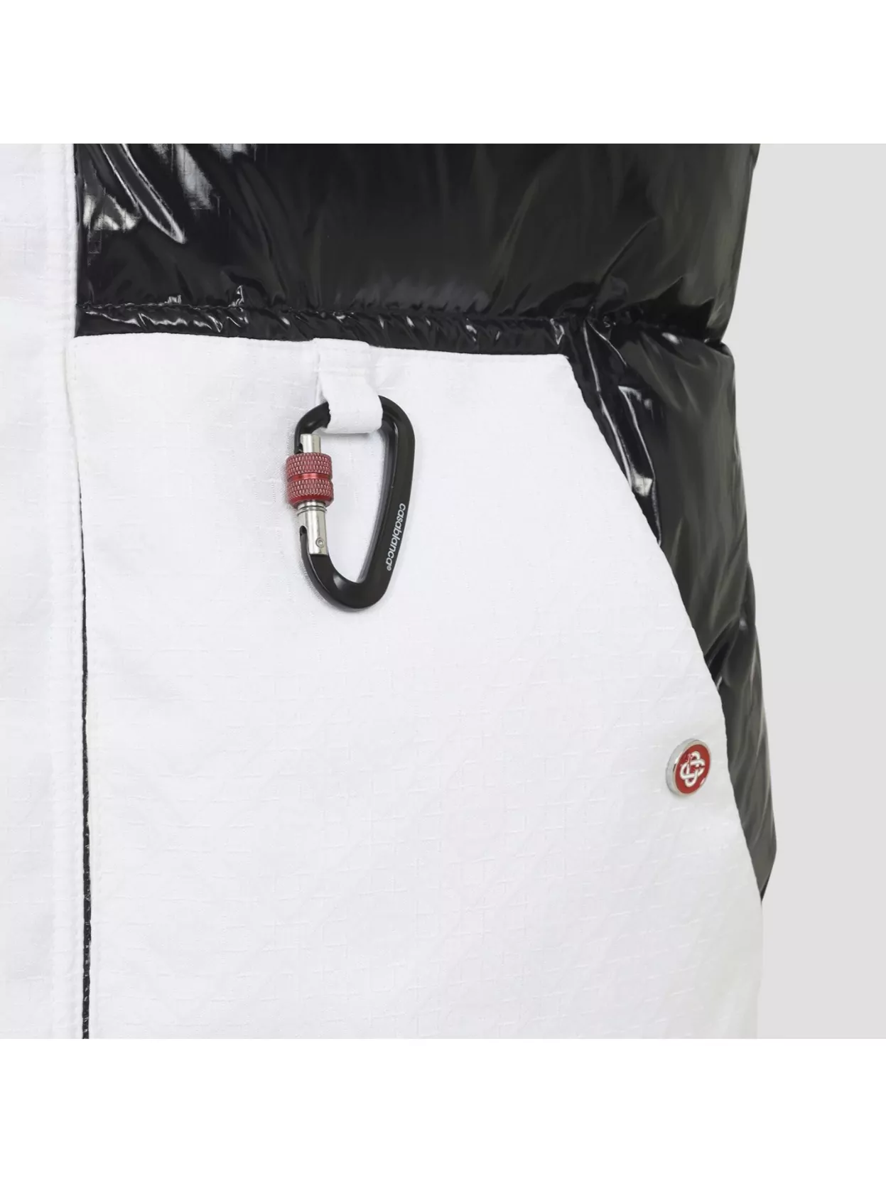 Casablanca Color-block Black Down Vest With Stand-up Collar In Black