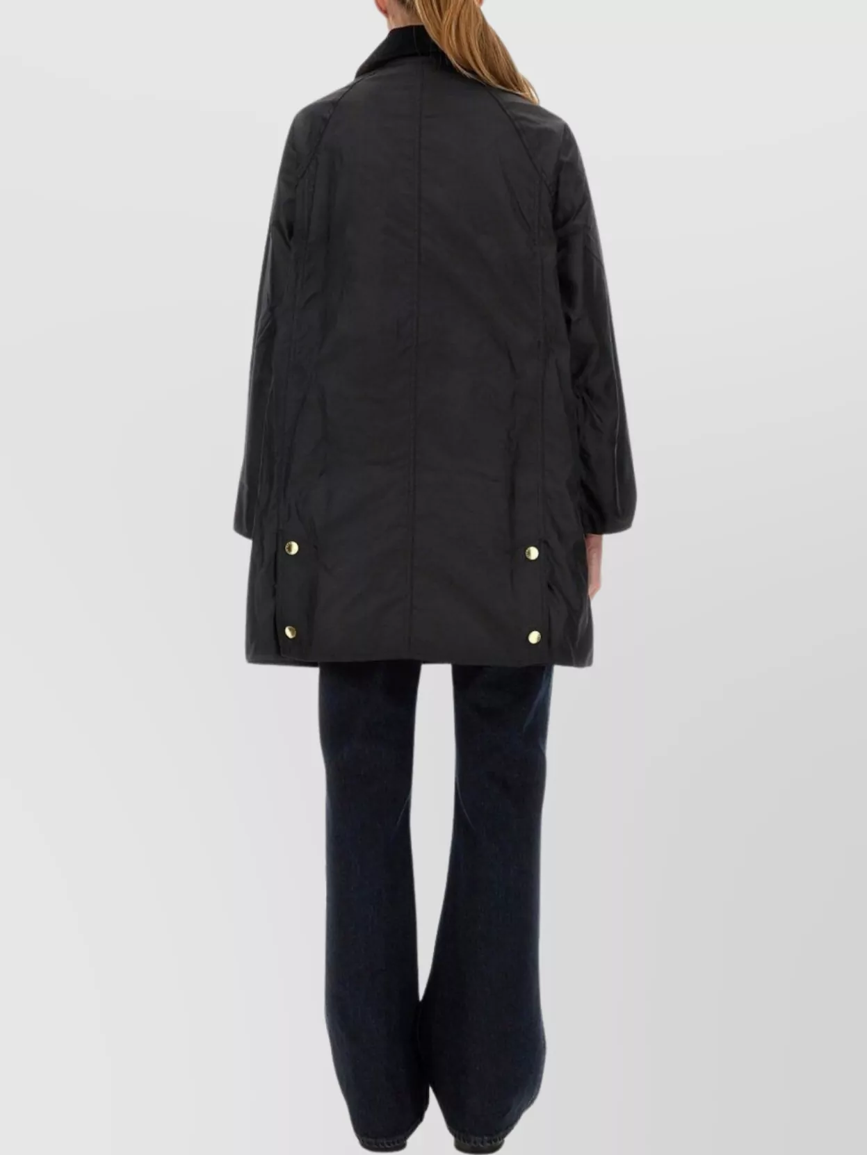 Barbour Long Jacket Flap Pockets