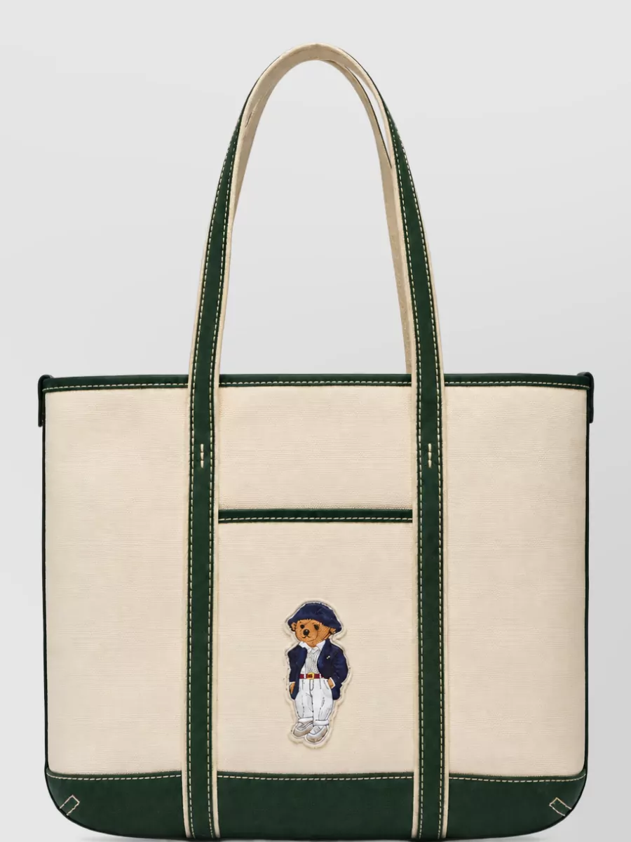Ralph Lauren canvas leather small tote bag