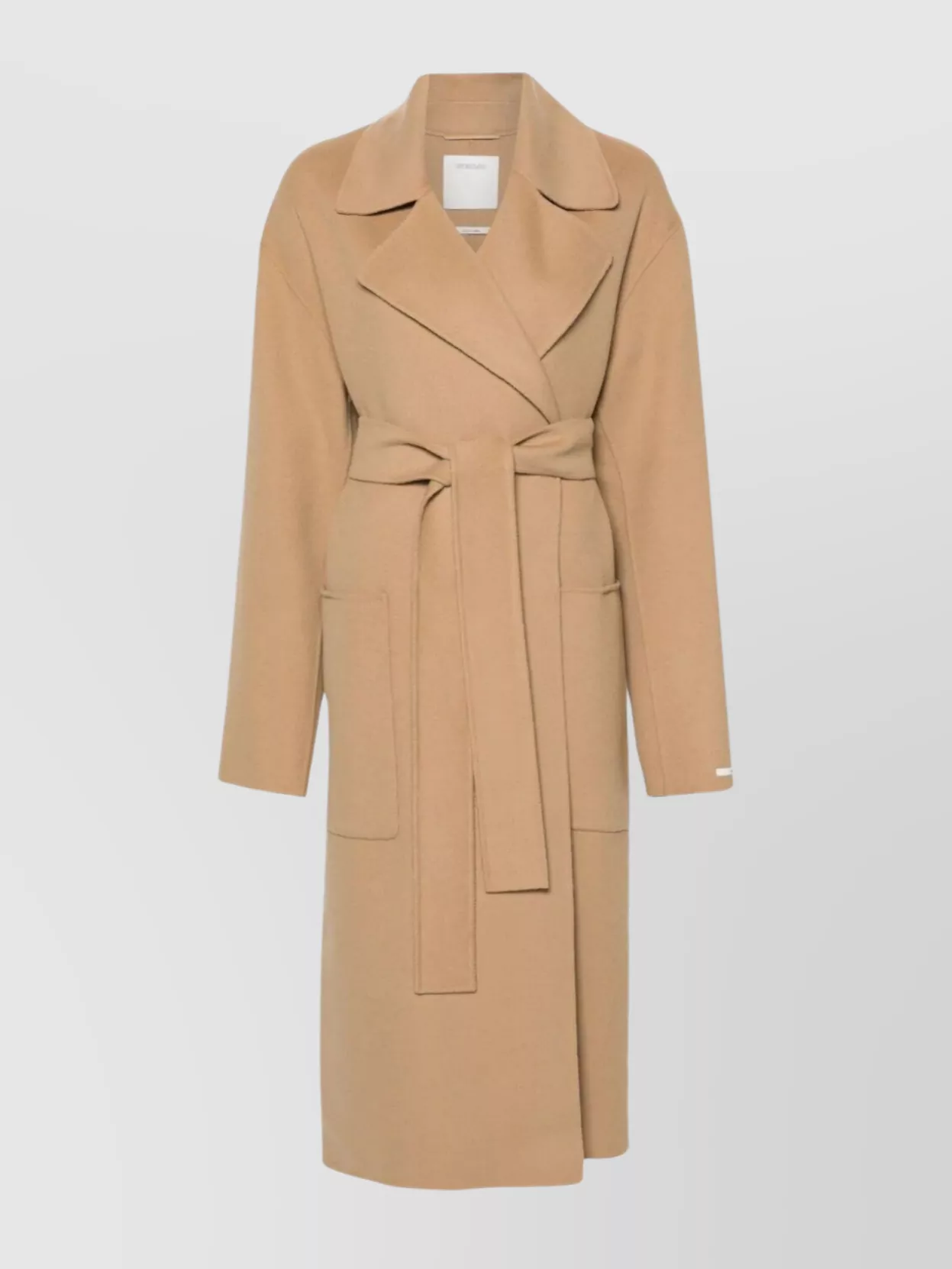 Shop Sportmax Coats With Belted Waist And Long Sleeves In Brown