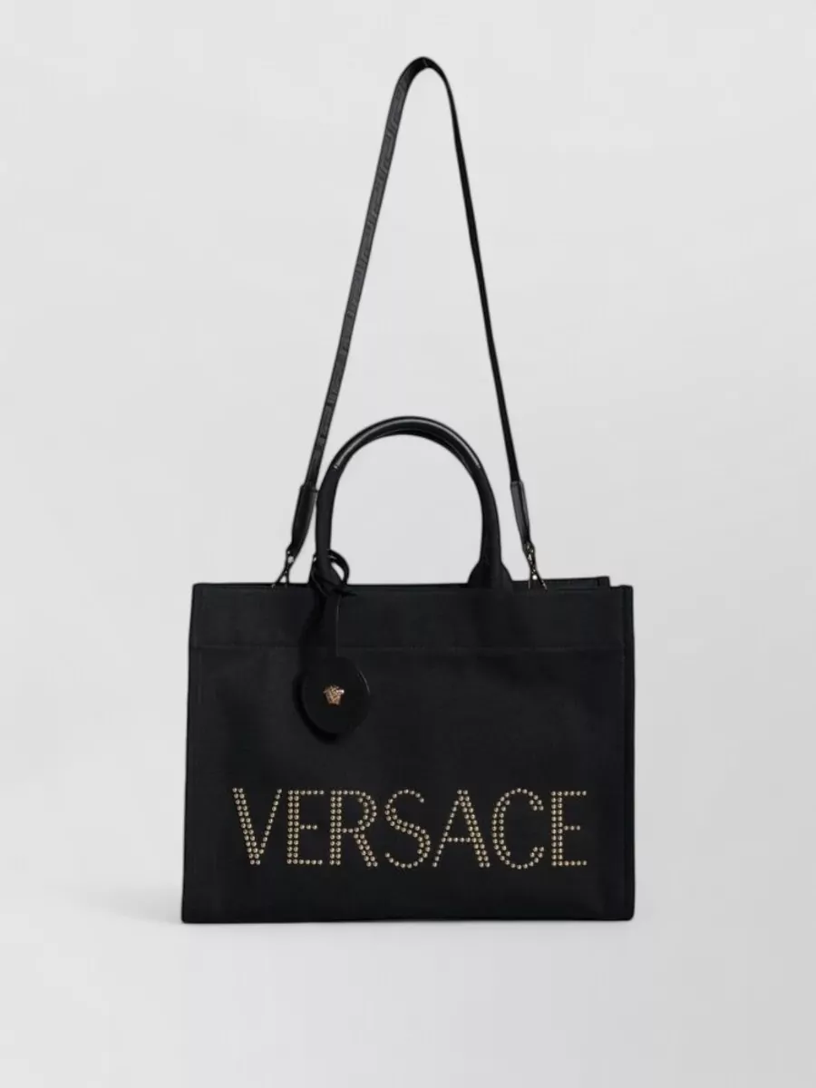 Versace canvas leather tote bag