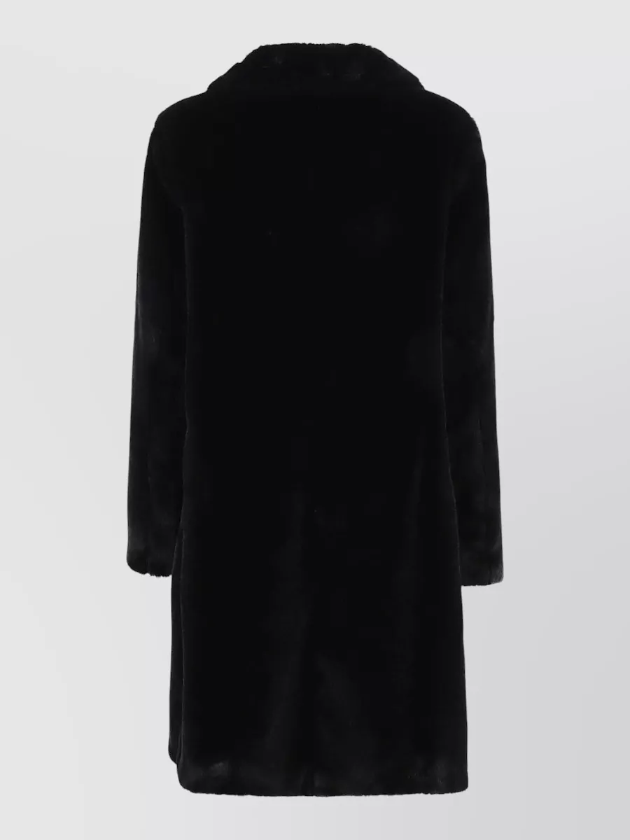 Herno Long Jacket Faux Fur Texture Collar