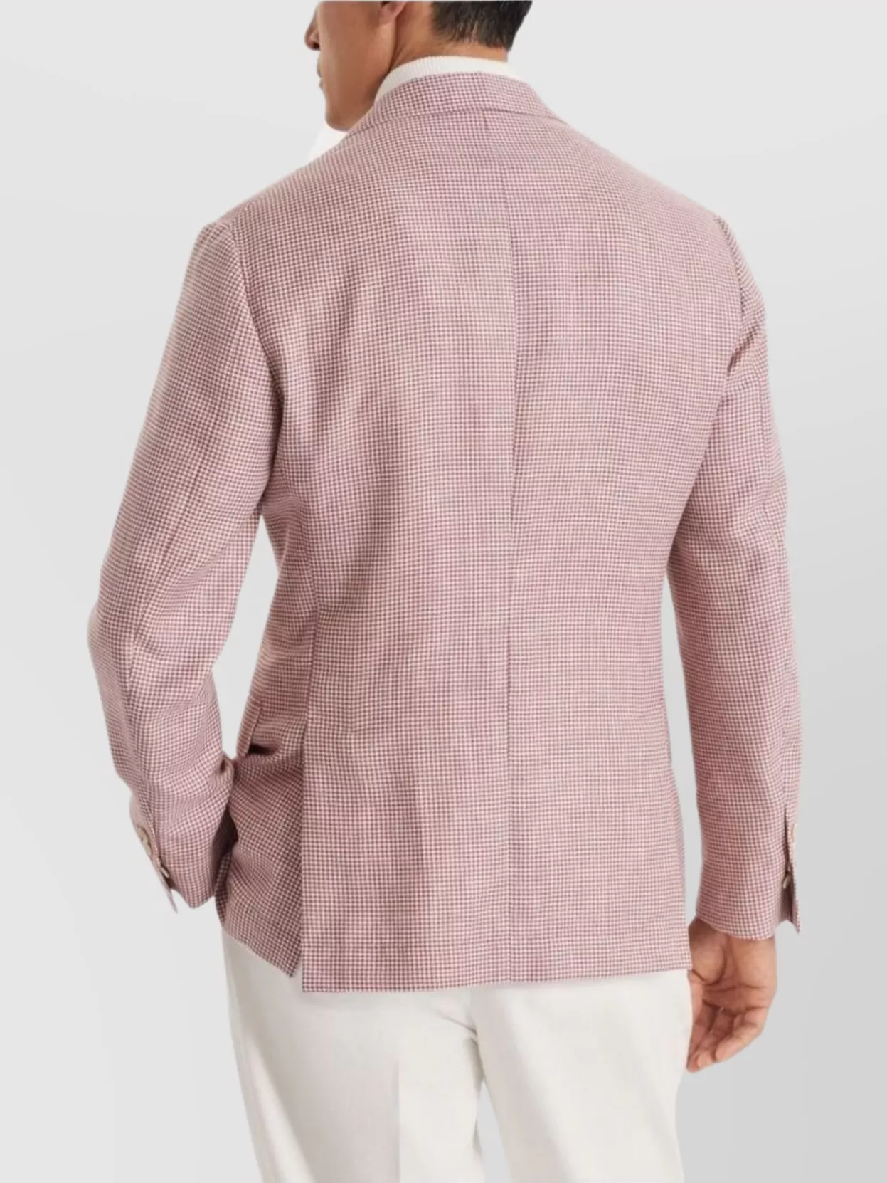Brunello Cucinelli Single-Breasted Houndstooth Jacket With Notch Lapel