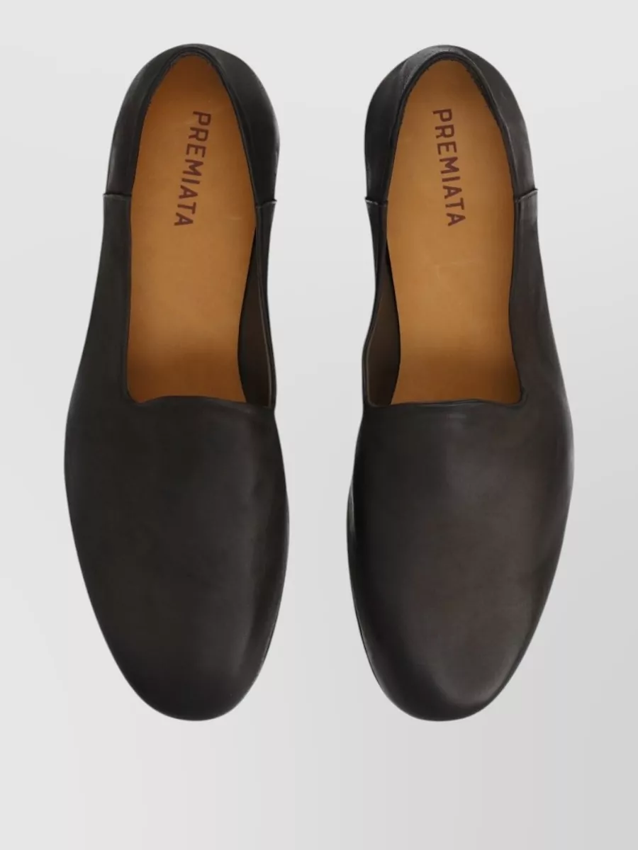 Premiata Leather Loafers Flat Sole Round Toe