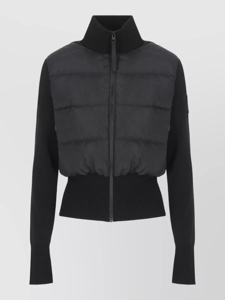 Canada Goose Short Quilted Down Jacket Long Sleeves In Black